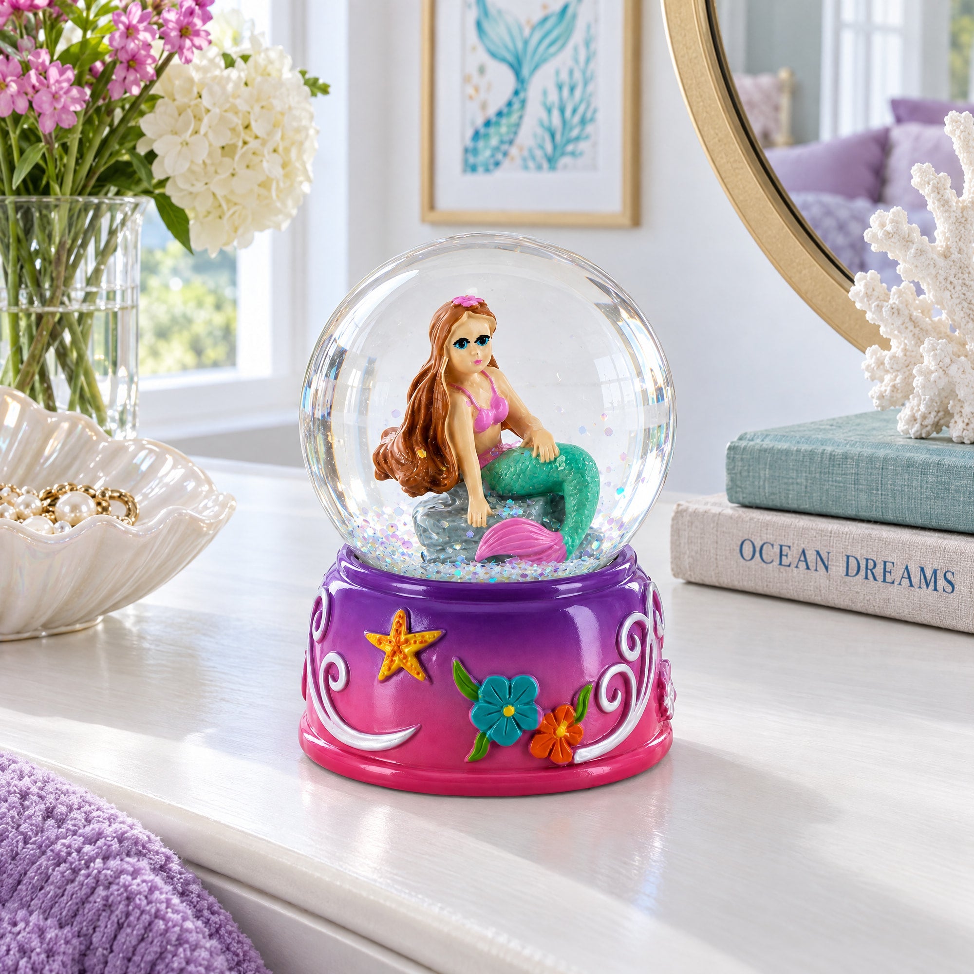 Enchanting Mermaid Oasis Miniature Water Globe