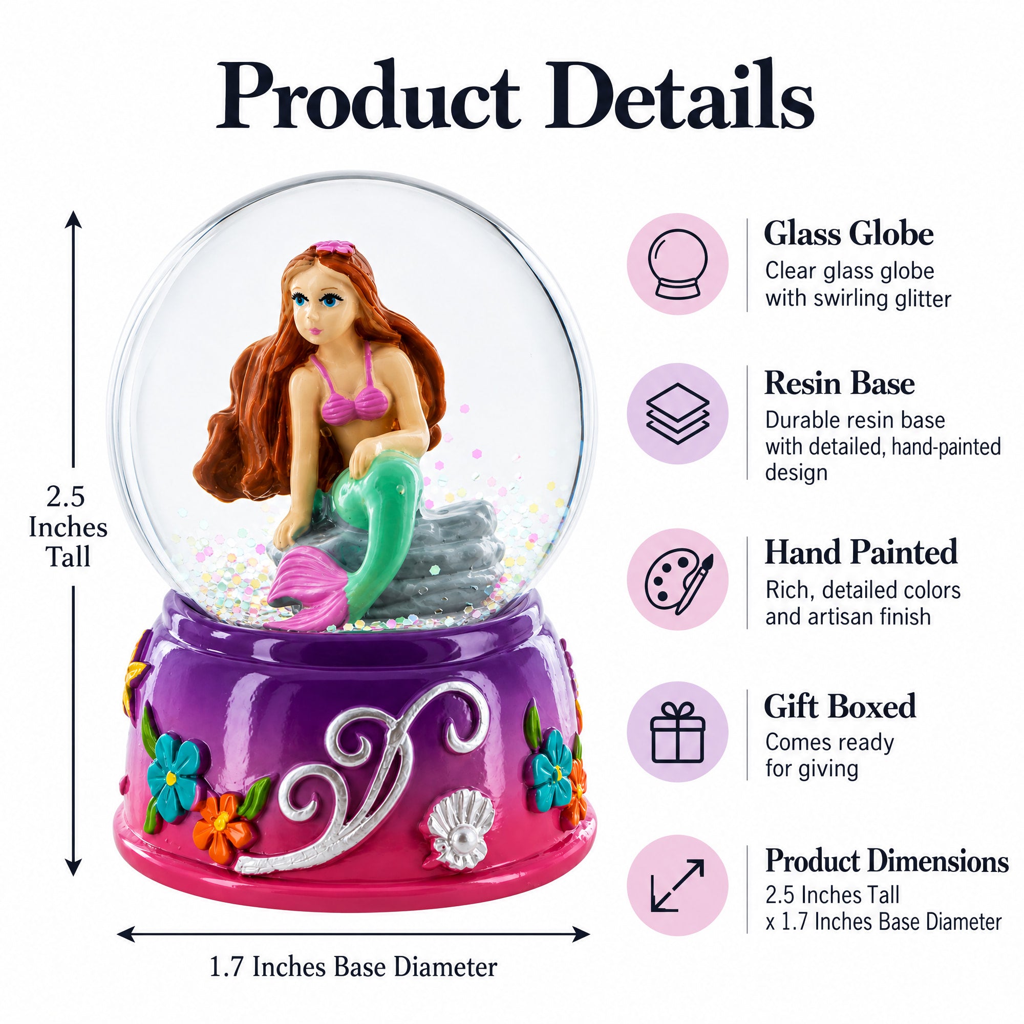 Enchanting Mermaid Oasis Miniature Water Globe