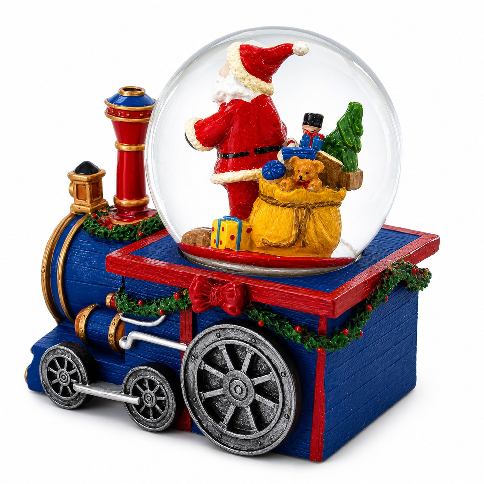Santa's Train of Gifts Musical Water Snow Globe