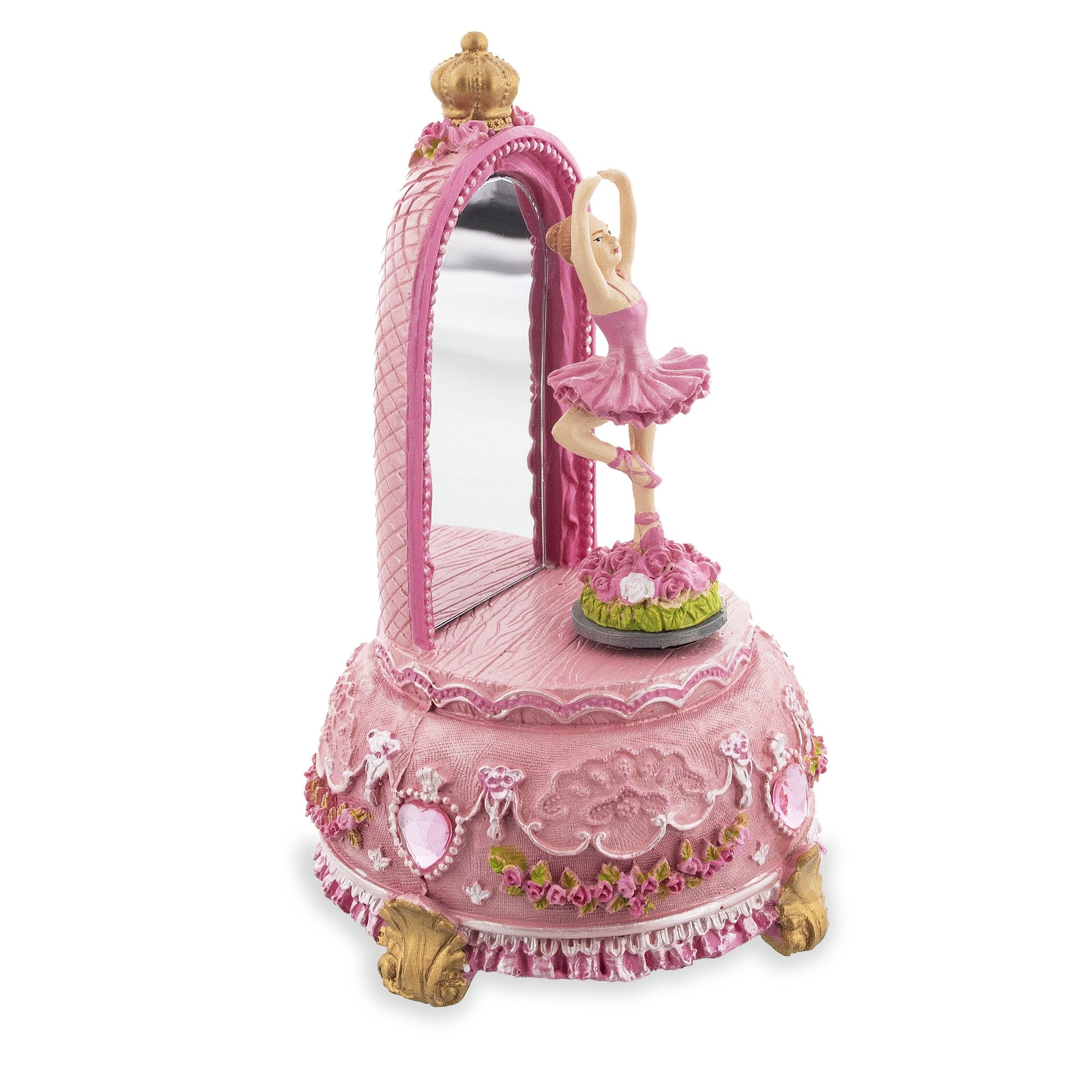 Animated Musical Ballerina Figurine - Rotating Swan Lake Mirror Music Box