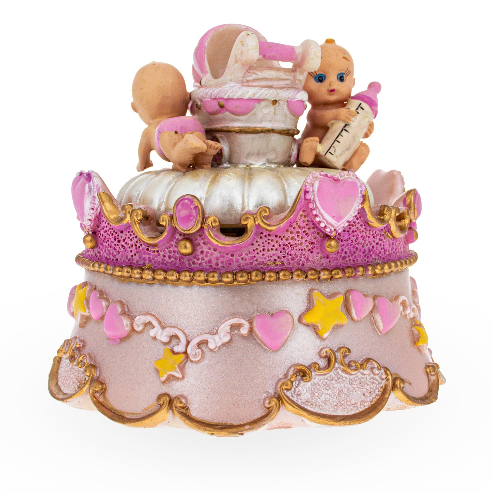 Animated Musical Cradle Babies Figurine - Rotating Nursery Song Music Box