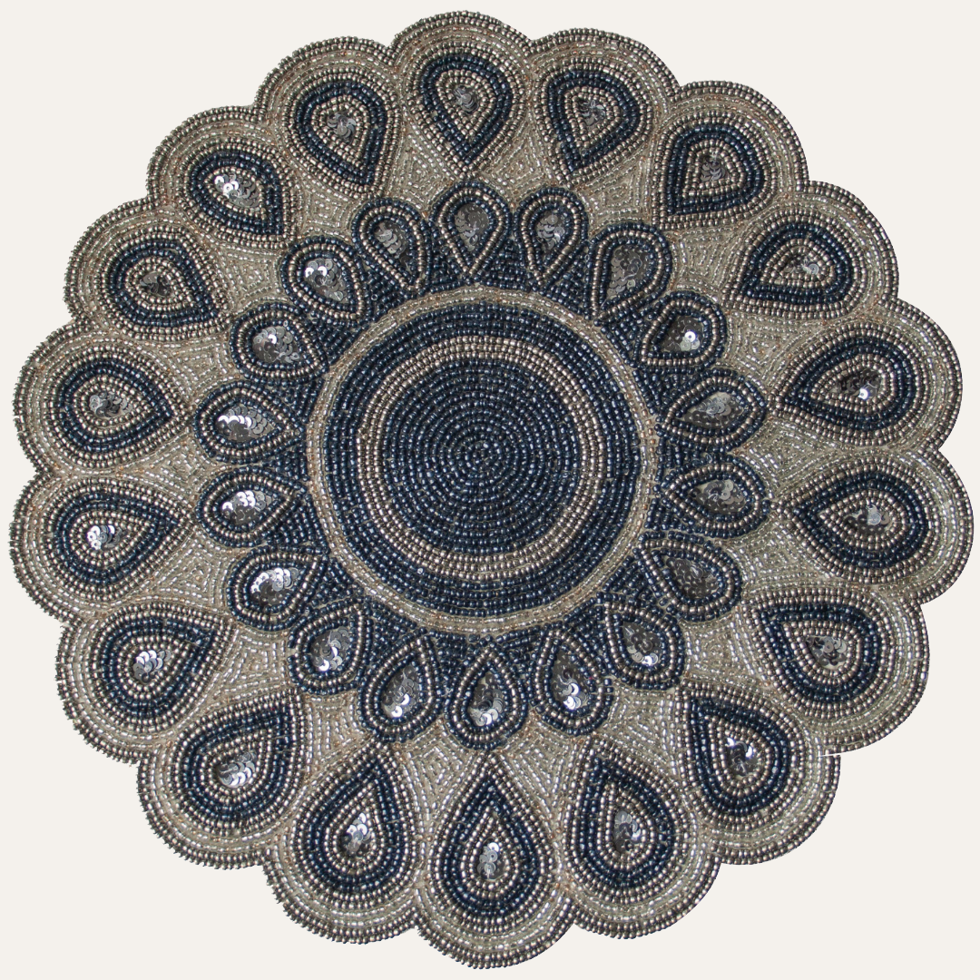 The Dodgens Charger Plates Beaded Placemats