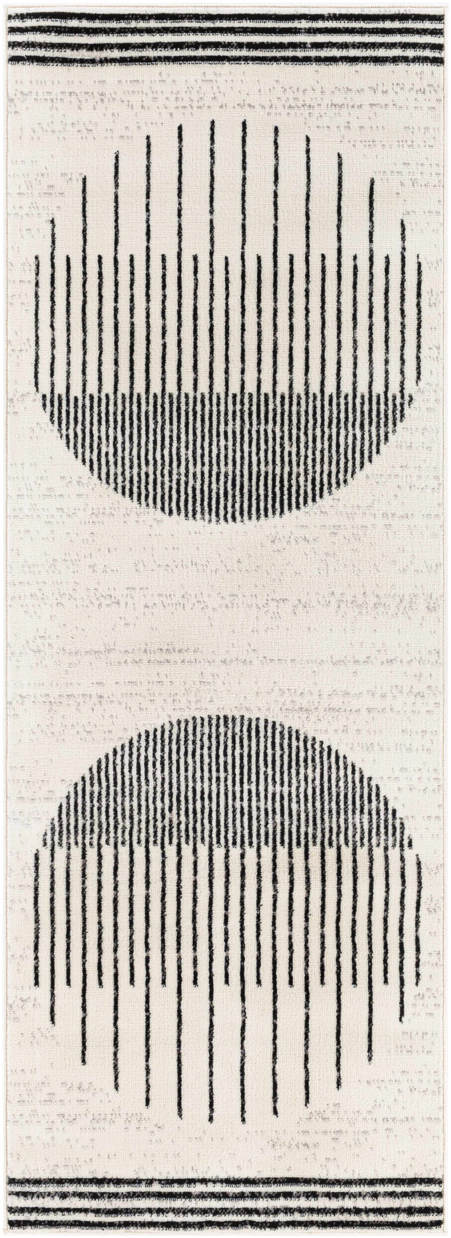 Angus Abstract Black and White Area Rug