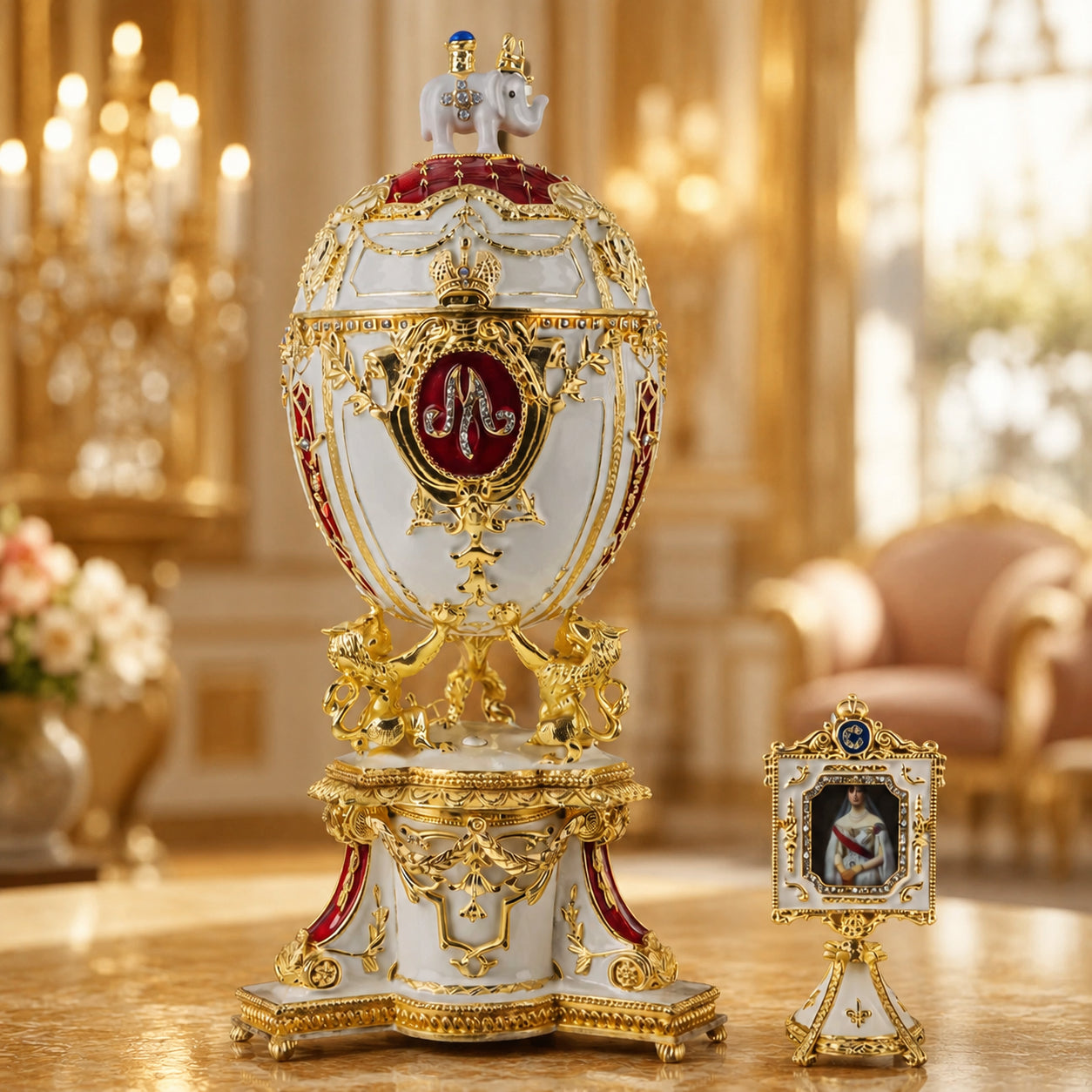 1903 Royal Danish Musical Imperial Easter Egg 9.6 Inches
