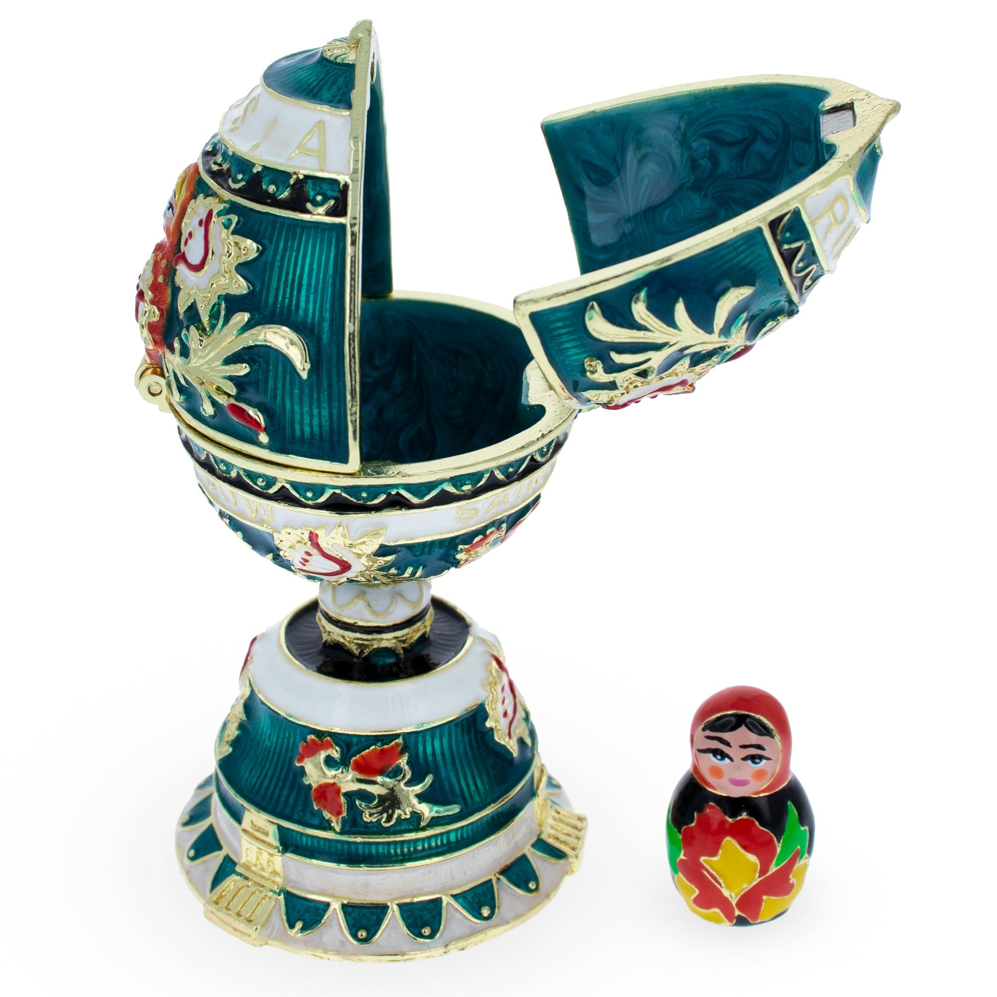 Enameled Nesting Doll Easter Egg Figurine