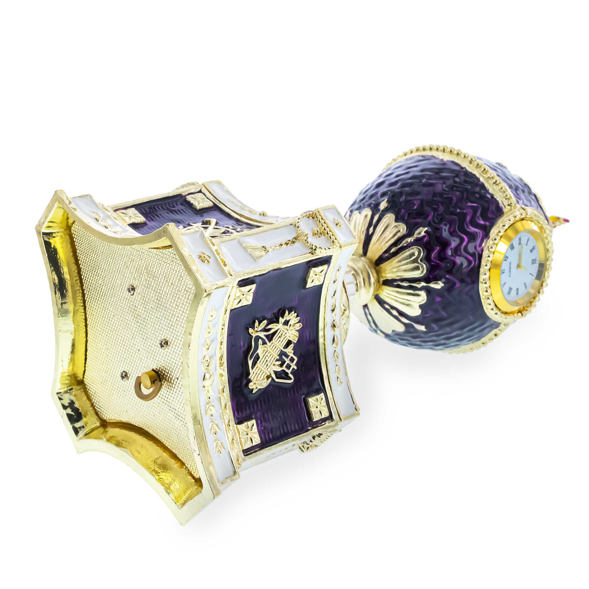 1904 Kelch Chanticleer Royal Imperial Musical Easter Egg in Purple Enamel