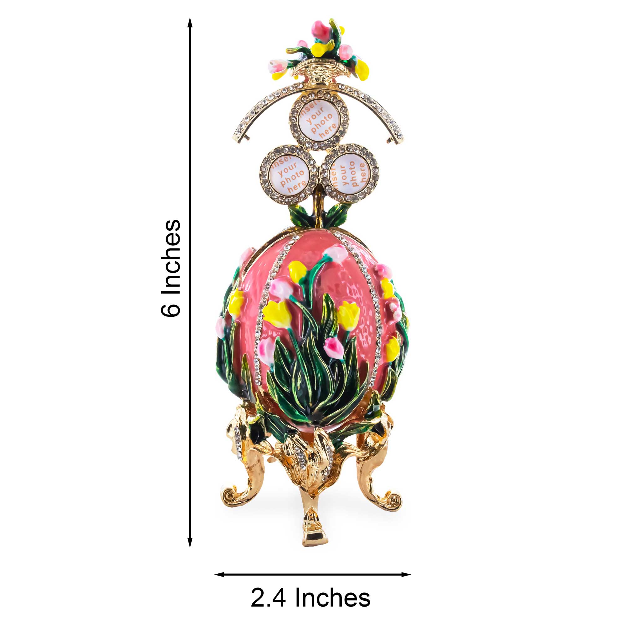 1898 Lilies of the Valley Royal Imperial Metal Easter Egg in Pink