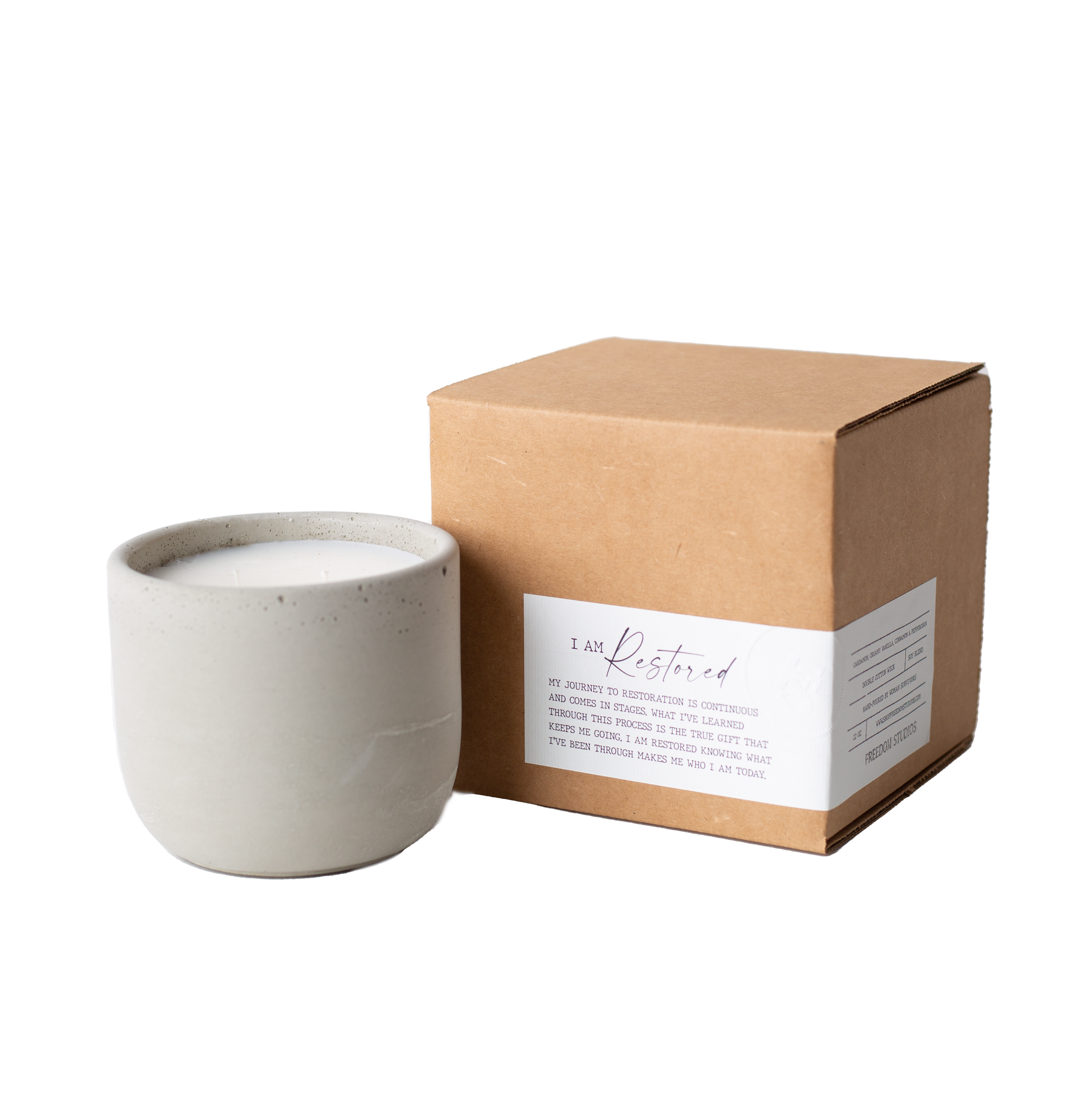 I AM Restored 22 oz Concrete Candle