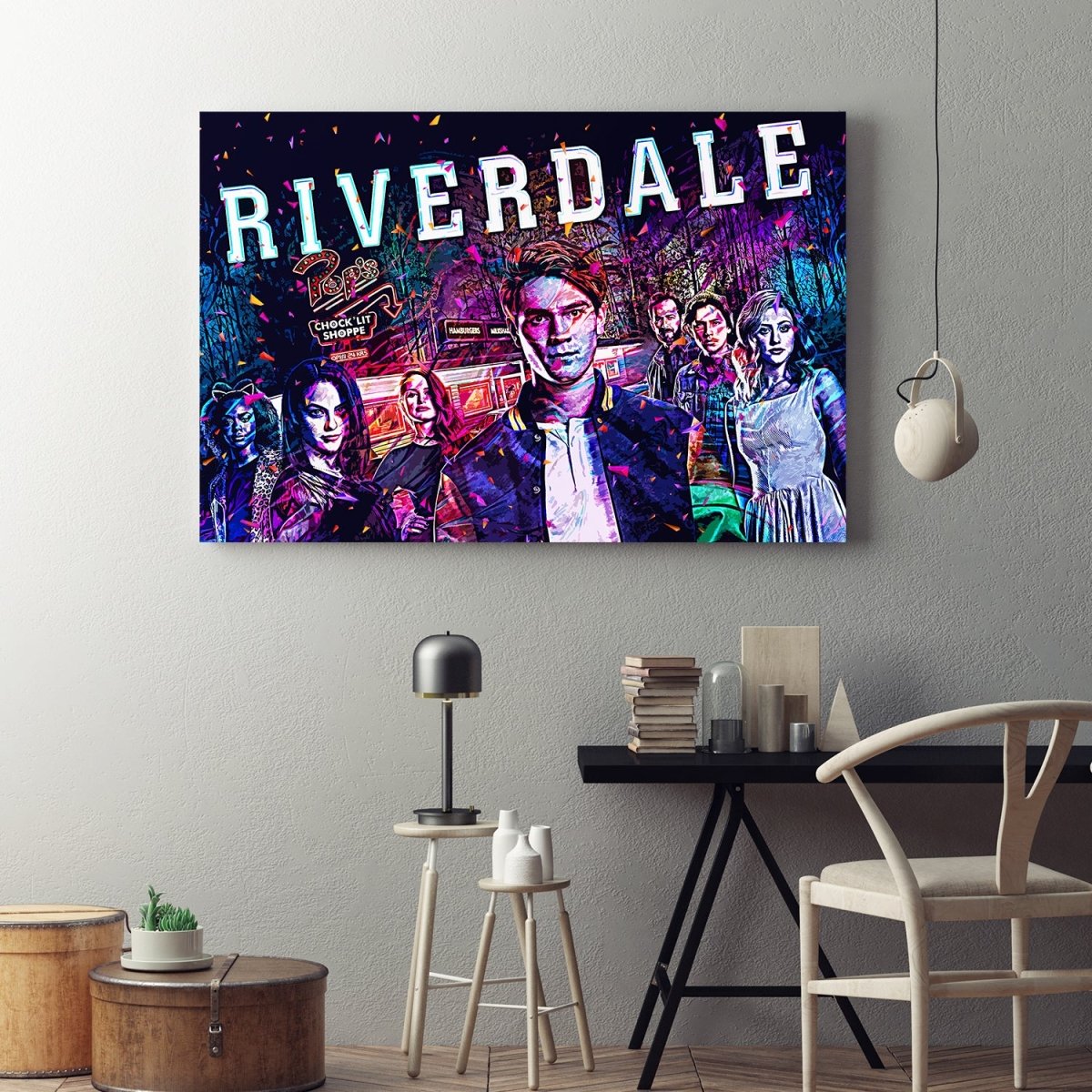 Riverdale Pops Diner Abstract Framed Canvas Wall Art
