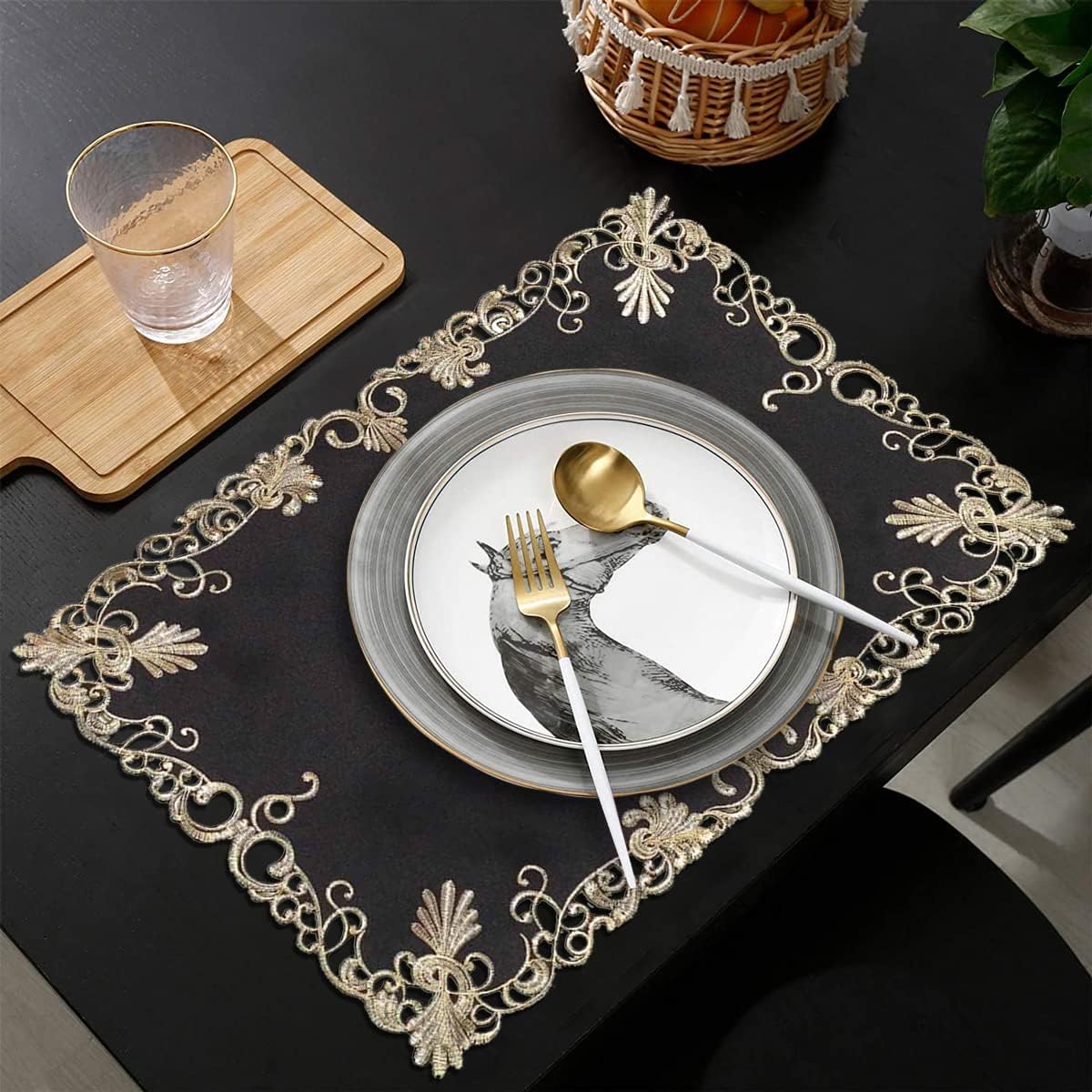 Black Gold Table Placemats - Chantelle Collection