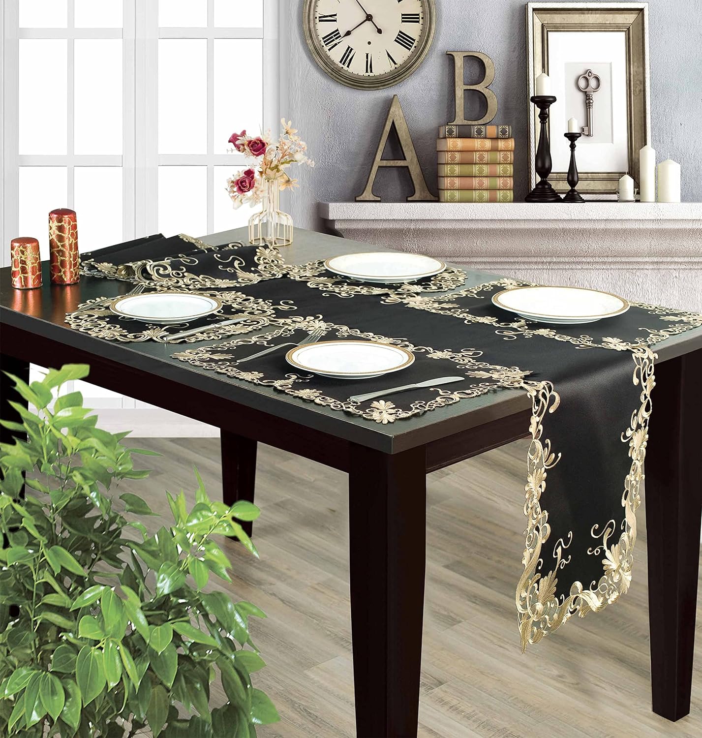 Black Gold Table Placemats - Chantelle Collection