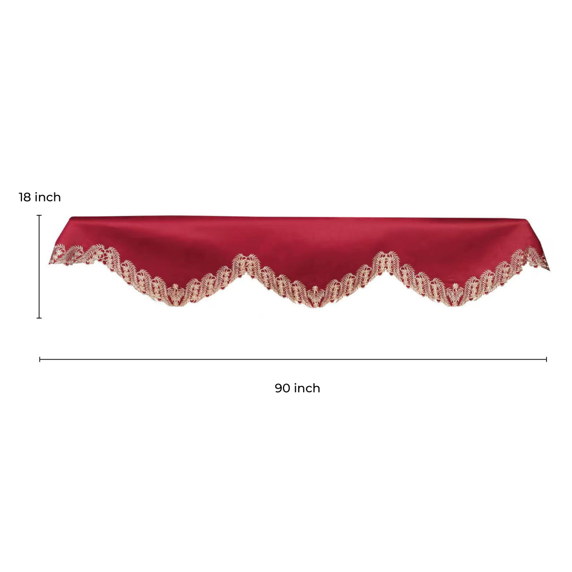 Wine Grace – Burgundy Gold Mantel Scarf, Anyce Collection Modern Decorative Home Décor 18*90 Inch