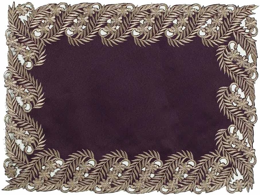 Violet Dream – Plum Gold Table Placemats, Anyce Collection Artistic Dining Décor 12*18 inch