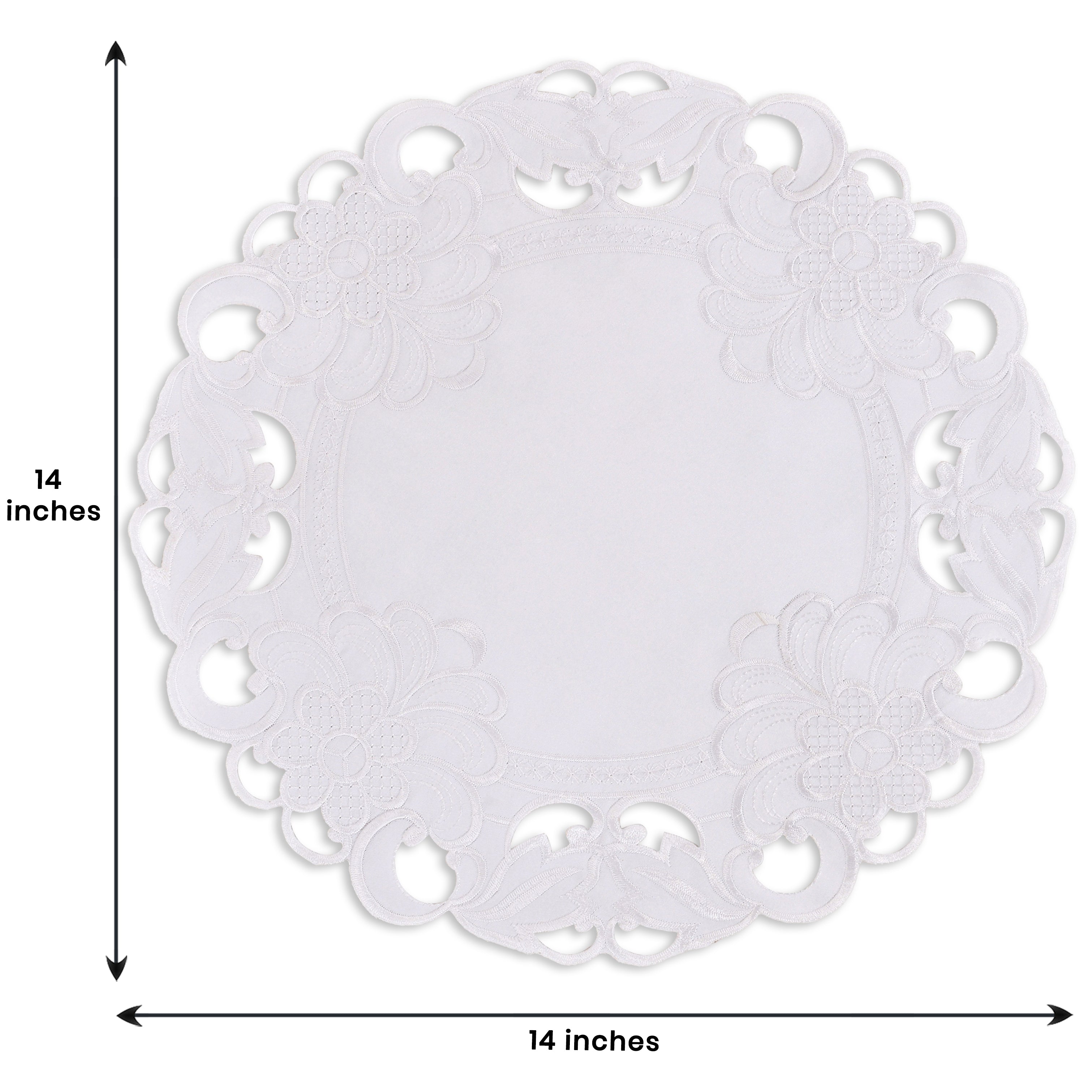 Regal Bloom – Premium Round Doilies, Elegant Decorative Table Decor for Dining and Events 15 inch