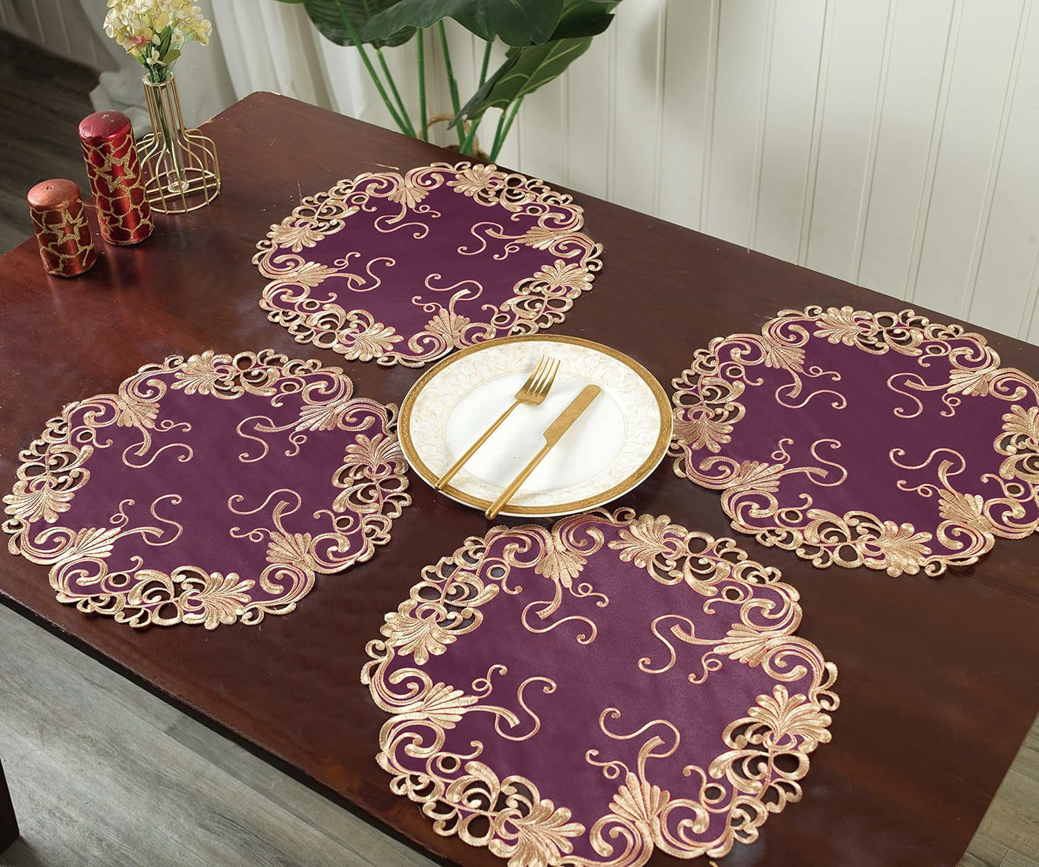 Opulent Weave – Premium Decorative Table Doilies, Elegant Table Decor for Dining and Events 15 inch