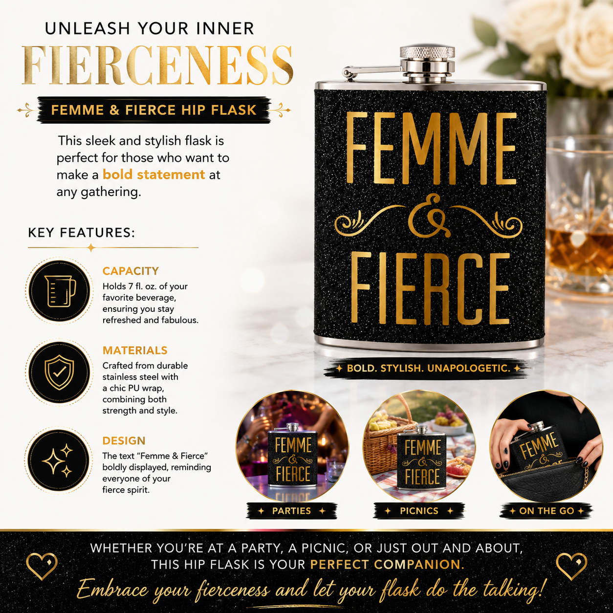 Femme & Fierce Flask