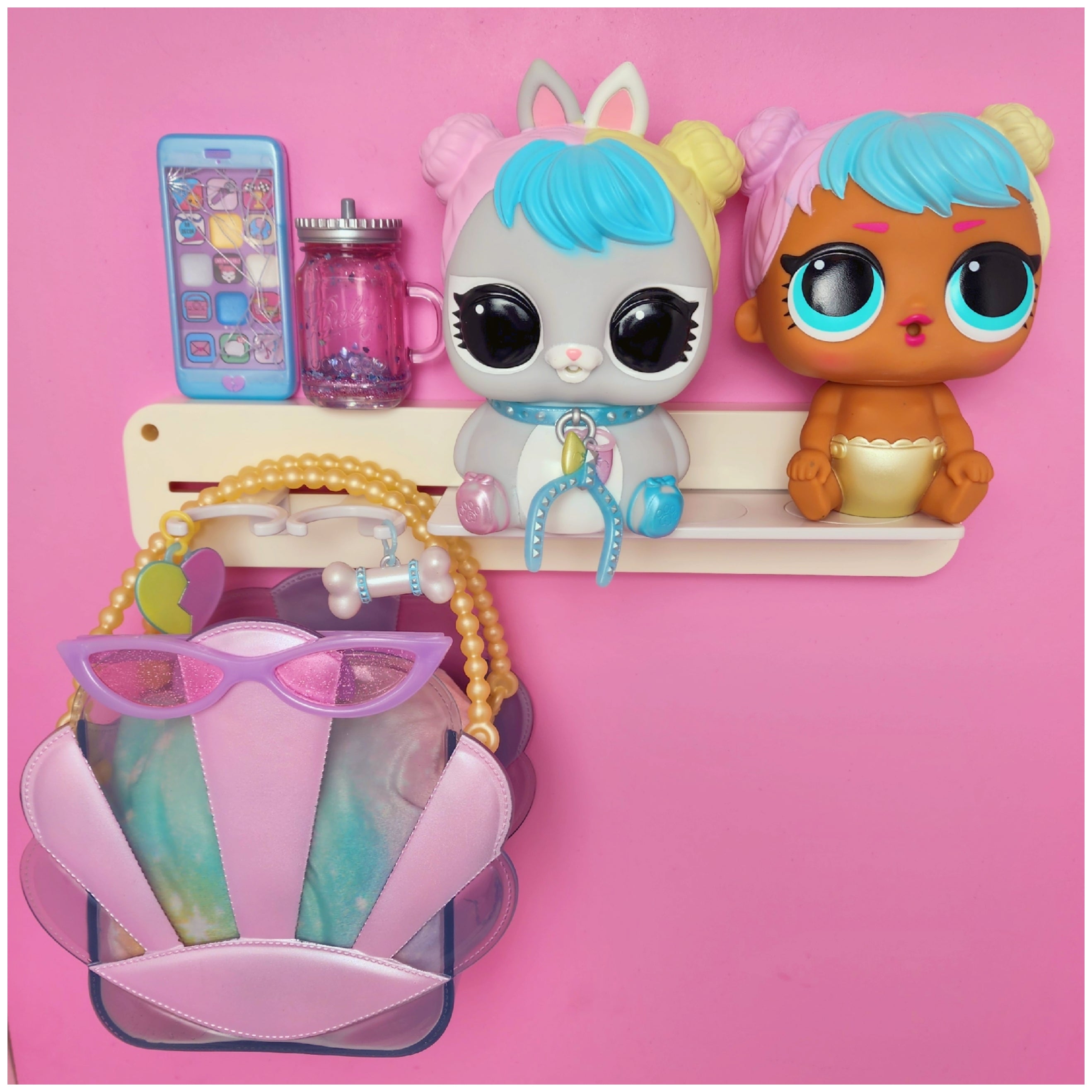 3 Customizable Display Shelves (ABS Plastic) Short Shelves Unit