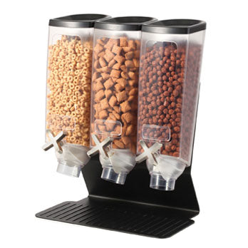 Rosseto EZ50399 1 Gal.  3-Container Black Matte Tabletop Dispenser