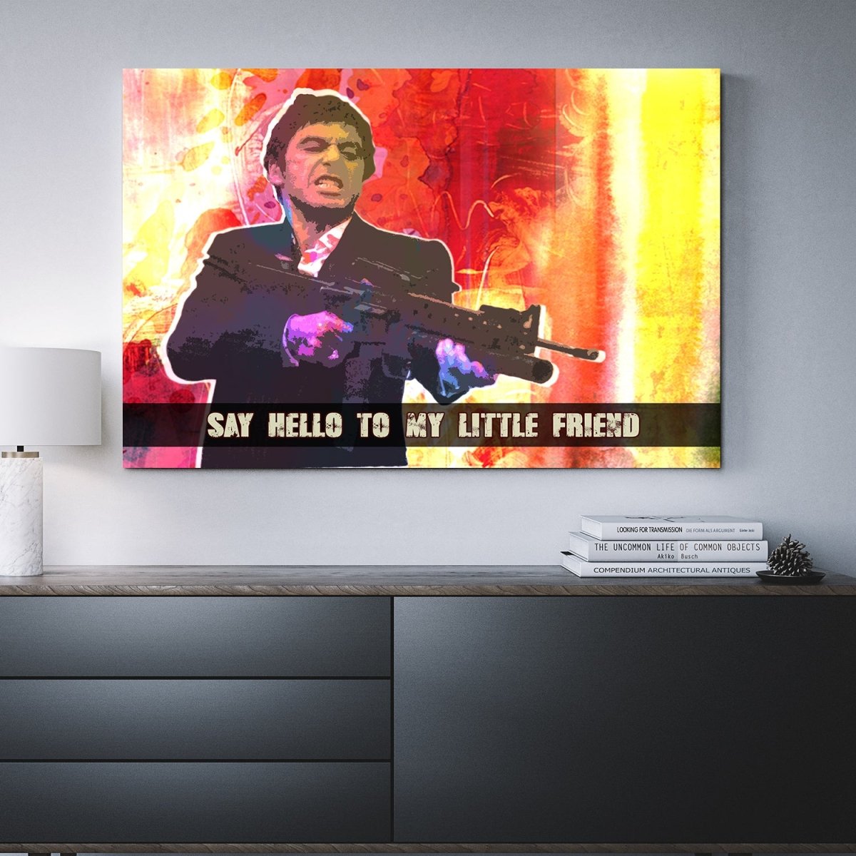 Say Hello To My Little Friend Abstract Pacino Framed Wall Art