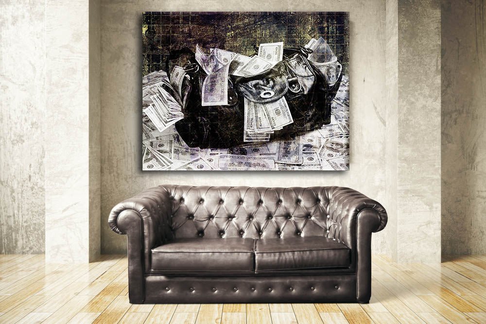 Secure The Money Bag Motivational Canvas Wall Art