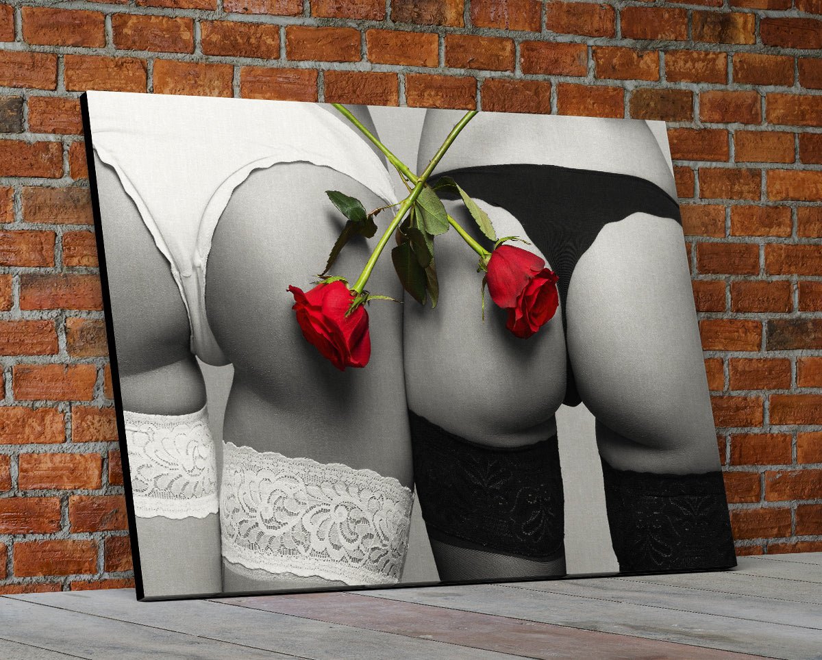 Sexy Erotic Art And Roses Canvas Wall Art