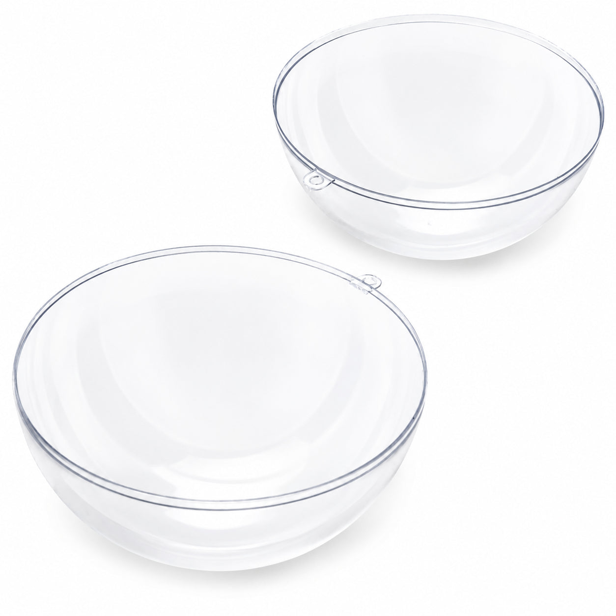 Set of 3 Clear Plastic Ball Ornaments 3.9 Inches