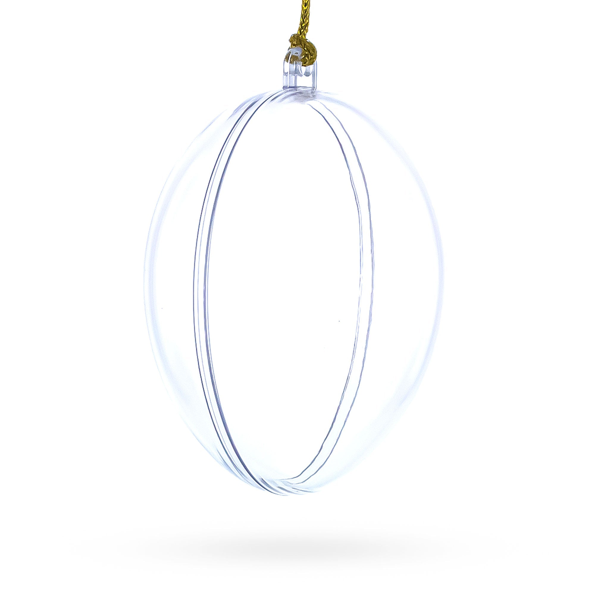 Set of 3 Clear Plastic Egg Ornaments 3.4 Inches (86 mm)