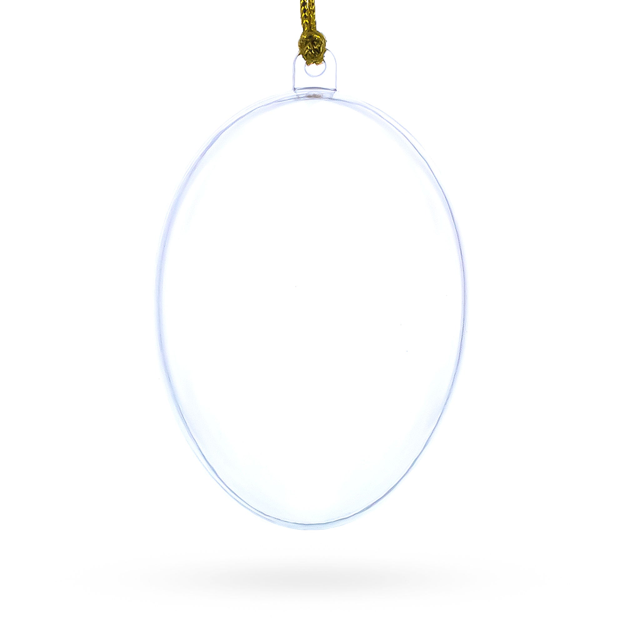 Set of 3 Clear Plastic Egg Ornaments 3.4 Inches (86 mm)