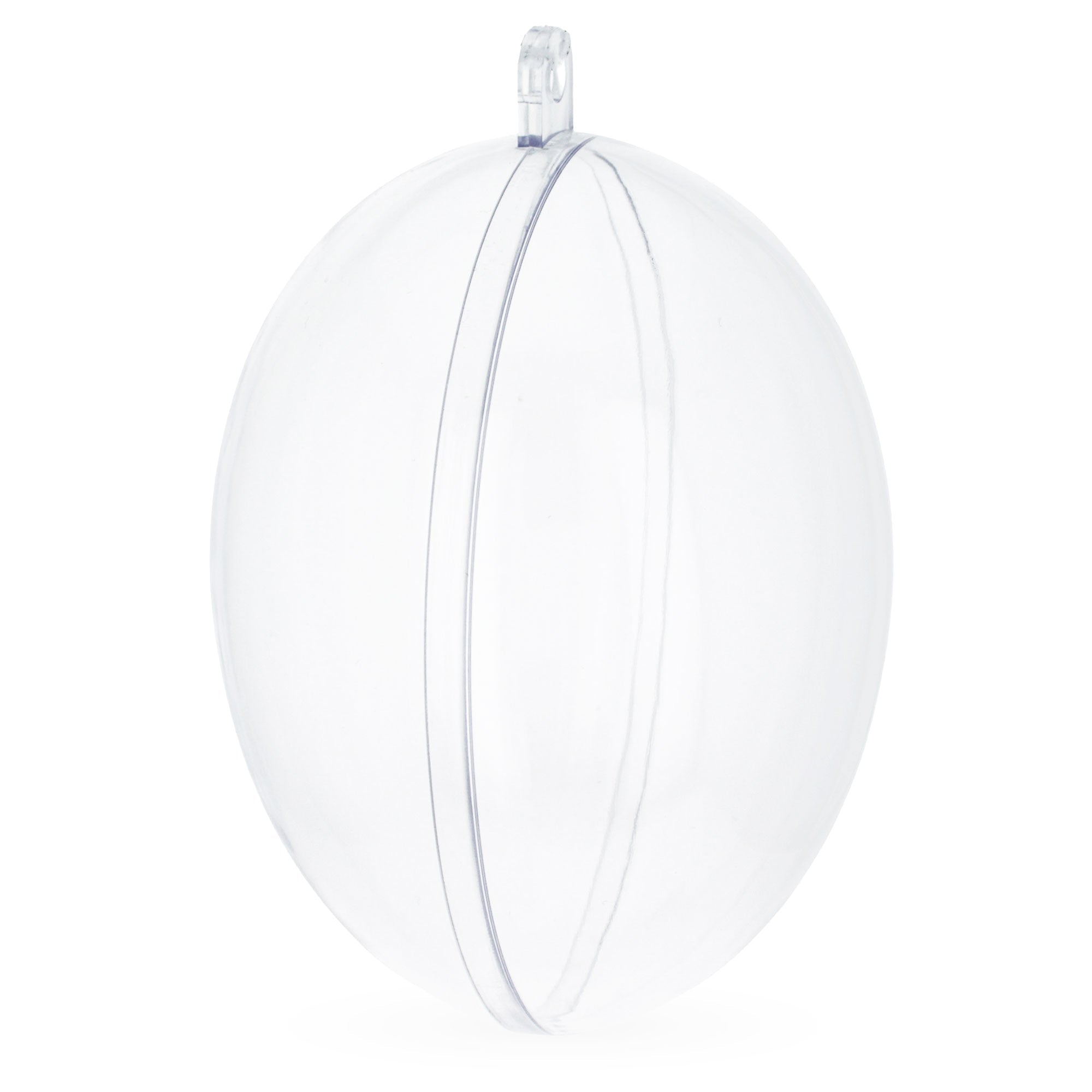 Set of 6 Clear Plastic Egg Ornaments 2.7 Inches