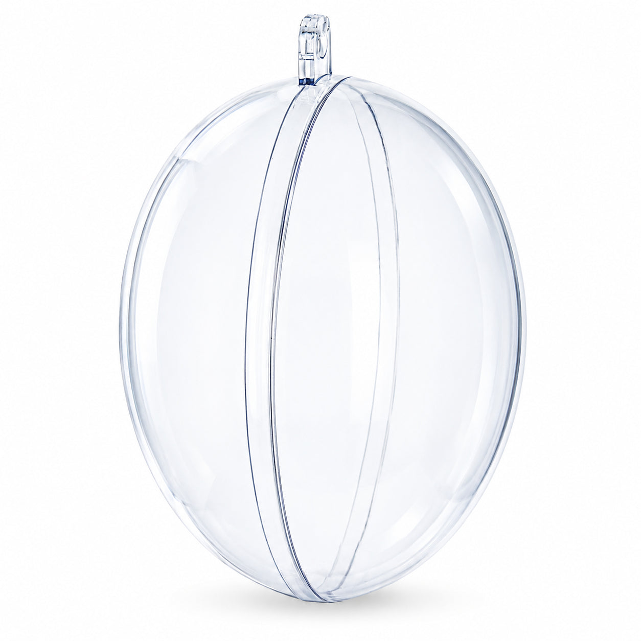 Set of 3 Clear Plastic Egg Ornaments 4.35 Inches (100 mm)