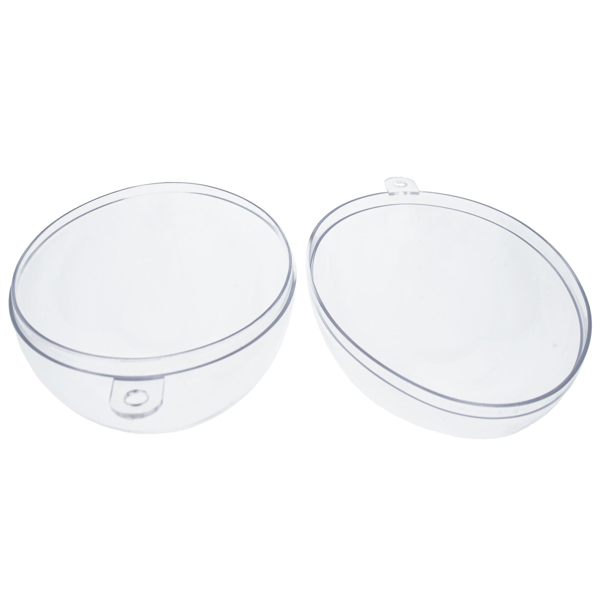 Set of 6 Clear Plastic Egg Ornaments 2.7 Inches