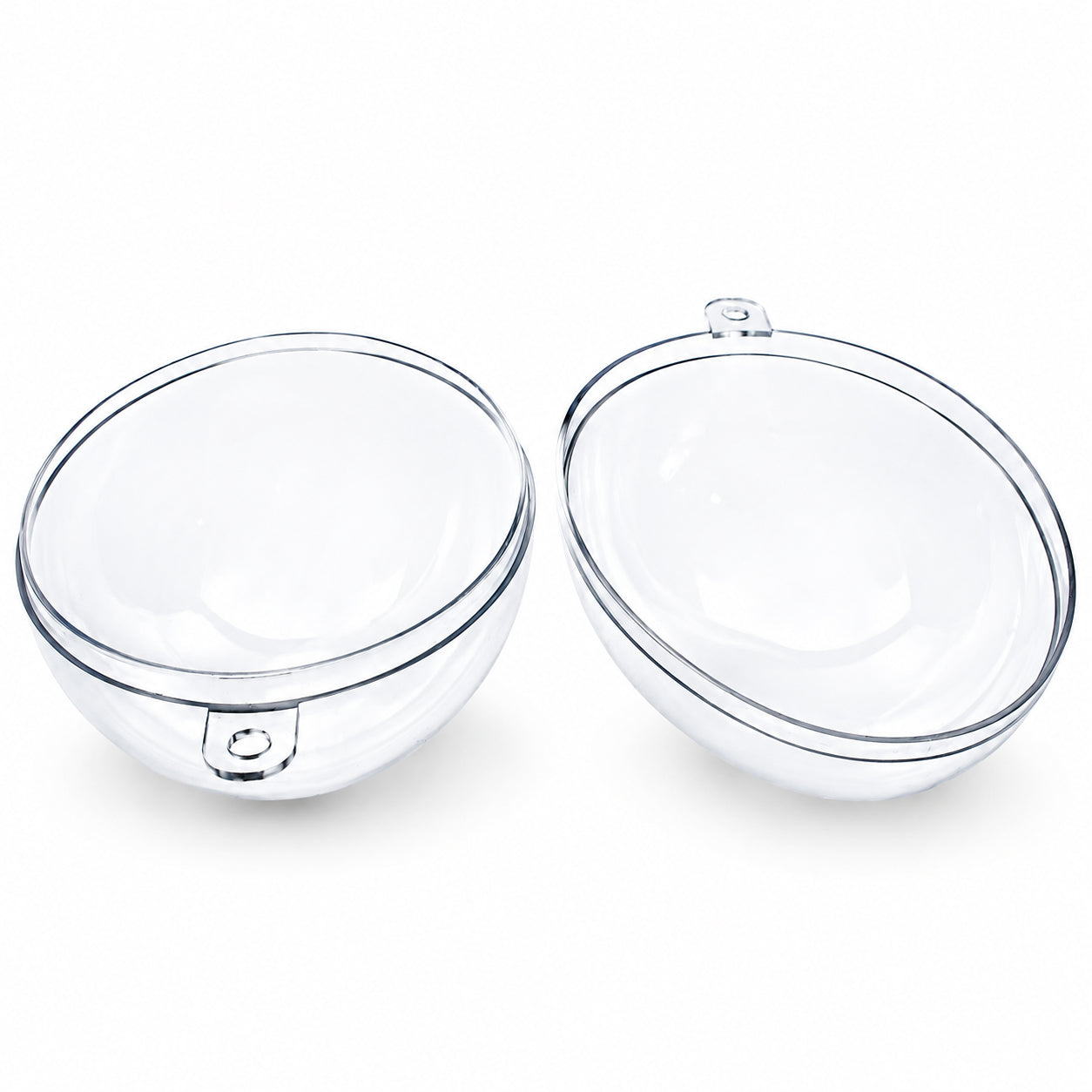 Set of 3 Clear Plastic Egg Ornaments 4.35 Inches (100 mm)
