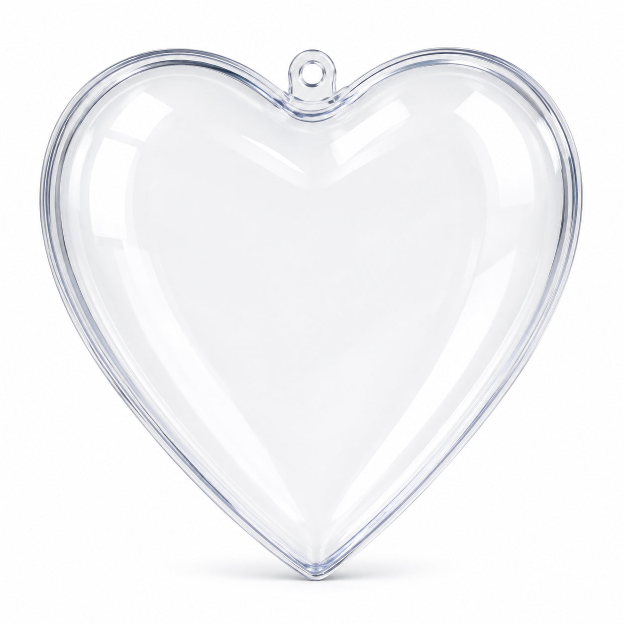 Set of 3 Clear Plastic Heart Ornaments 3.85 Inches (98 mm)