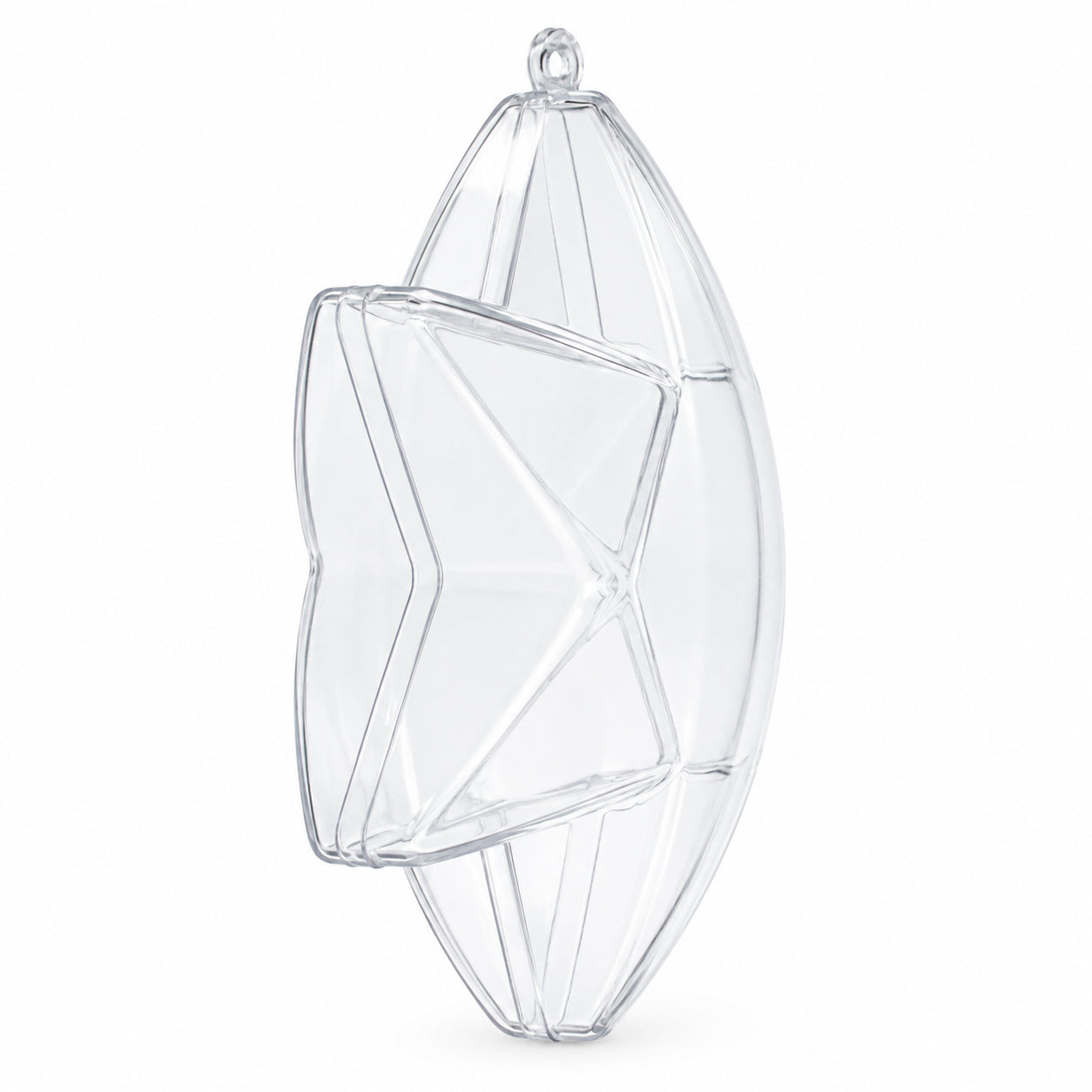 Set of 3 Clear Plastic Hexagon Ornaments 4 Inches
