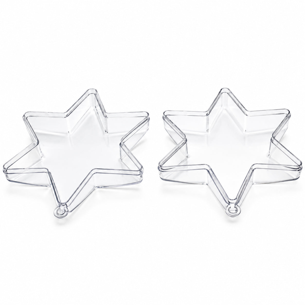 Set of 3 Clear Plastic Hexagon Ornaments 4 Inches