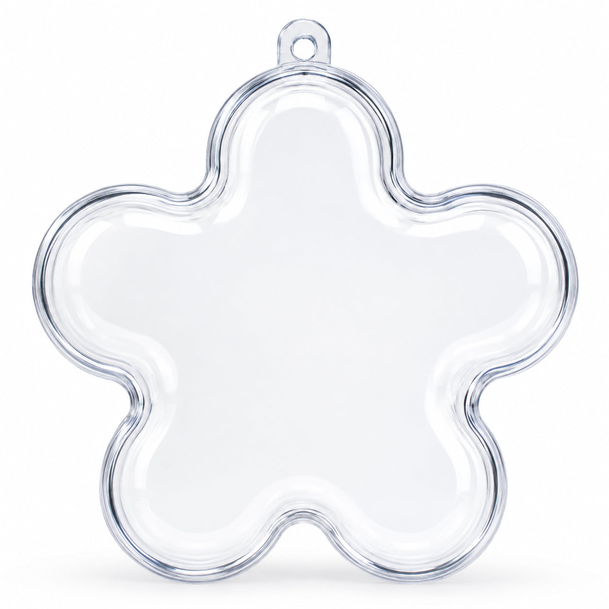 Clear Plastic Flower Ornament  3.55 Inches (90 mm)