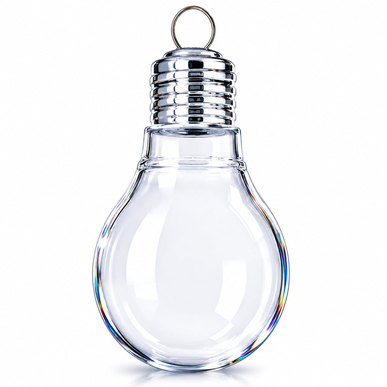 Clear Plastic Bulb Ornaments 5.25 Inches