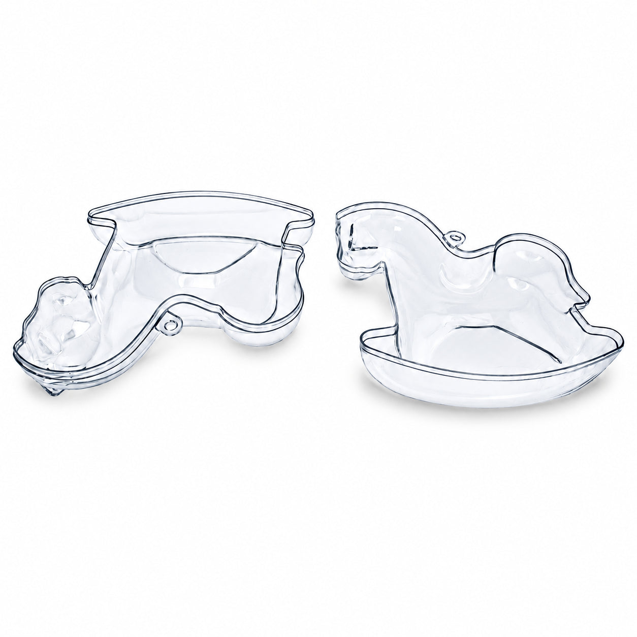 Clear Plastic Rocking Horse Ornaments 3.4 Inches (86 mm)