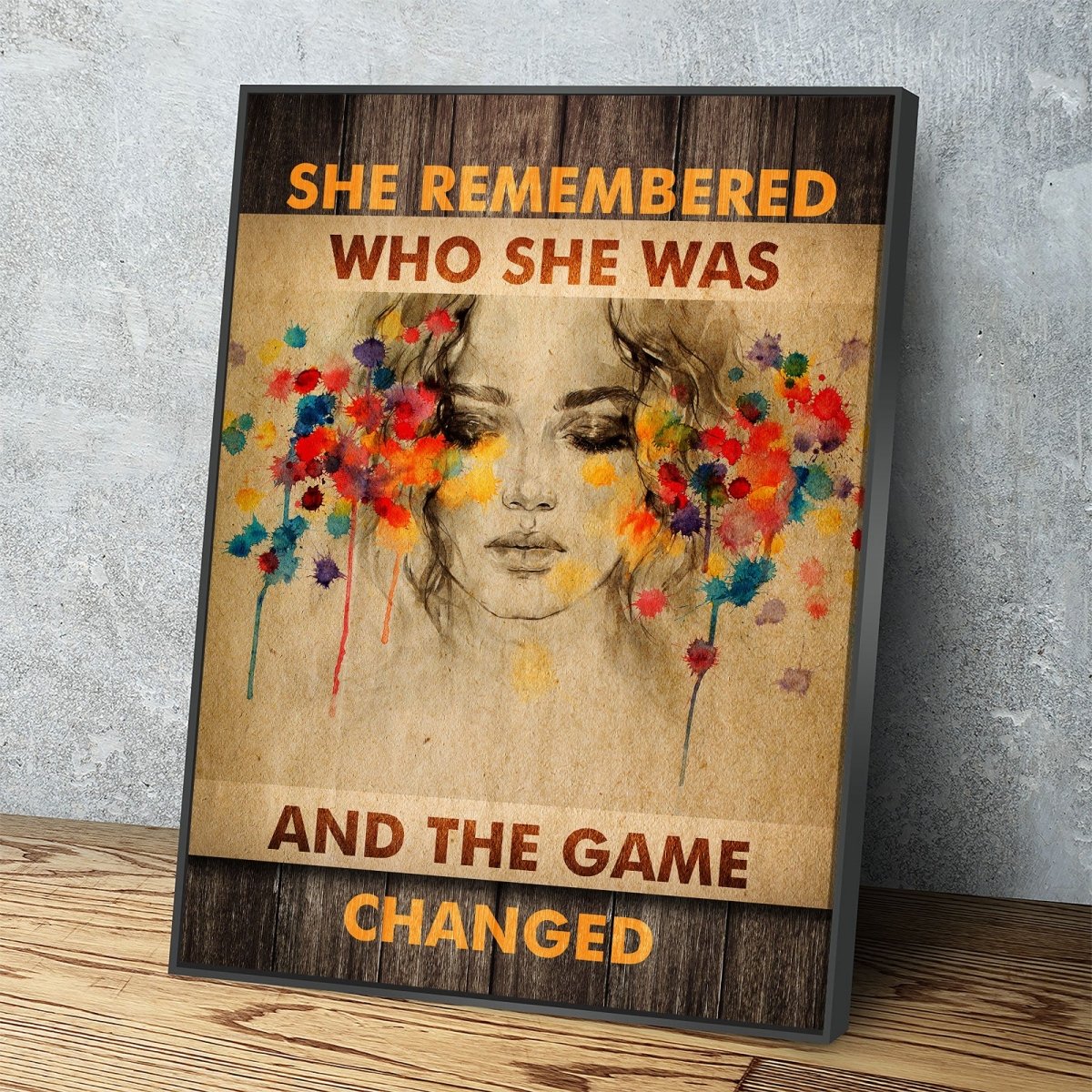 She Remembered Who She Was And The Game Changed Canvas Wall Art, Women Motivational Art, Inspirational Decor