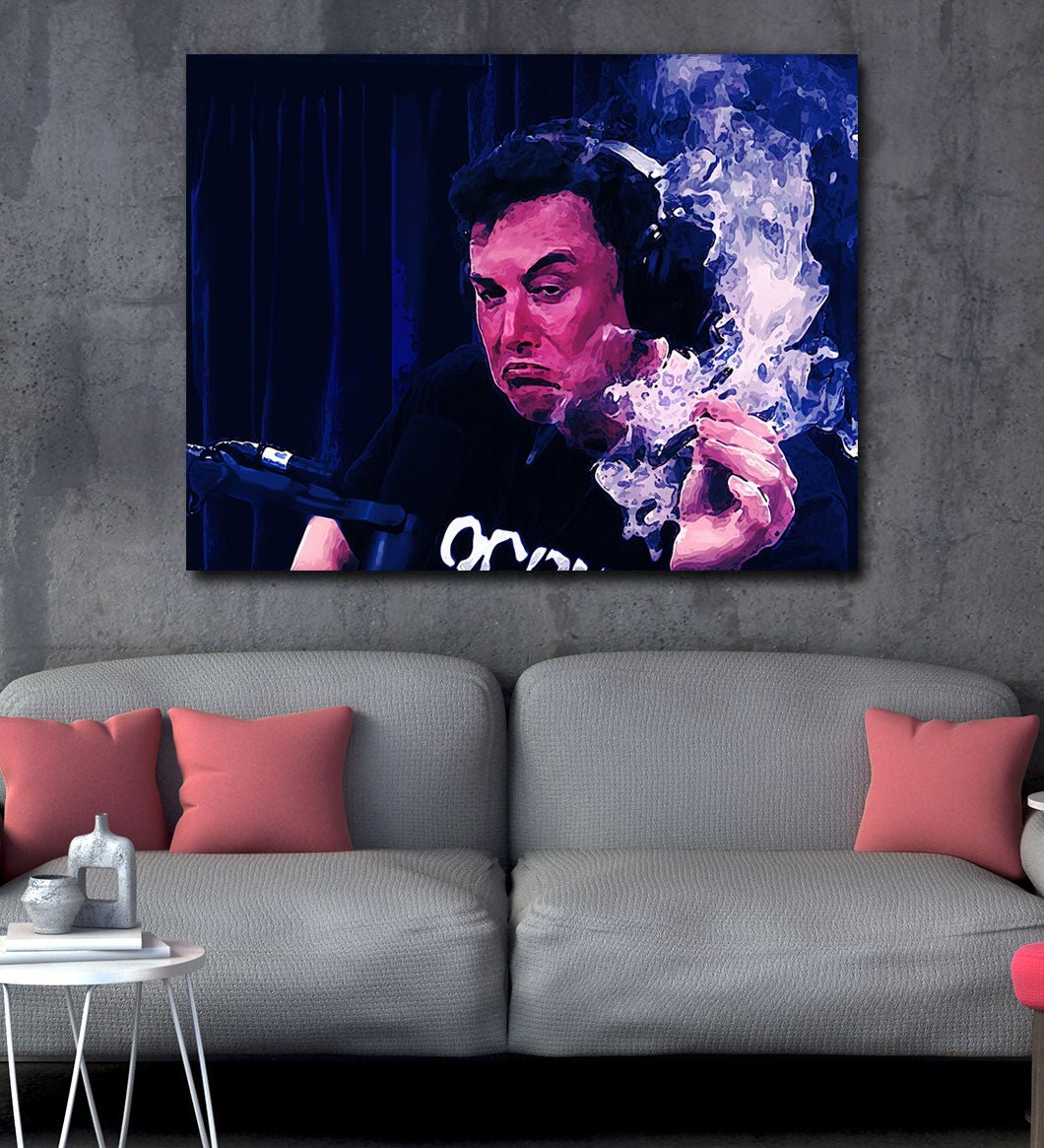 Smoking With Rogan Canvas Wall Art, Elon Musk Interview Joe Rogan