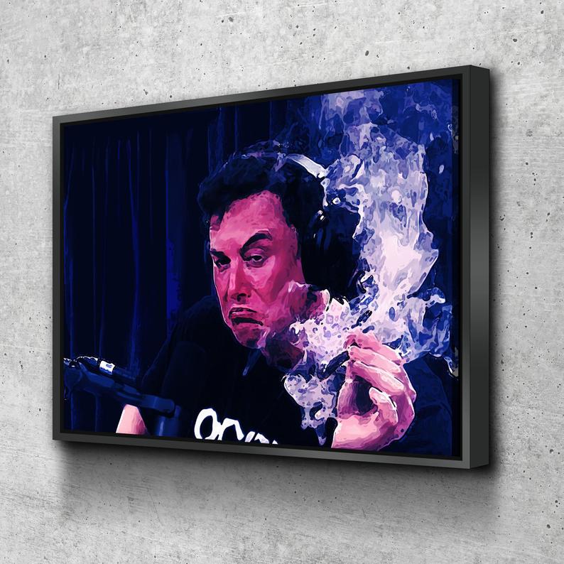 Smoking With Rogan Canvas Wall Art, Elon Musk Interview Joe Rogan