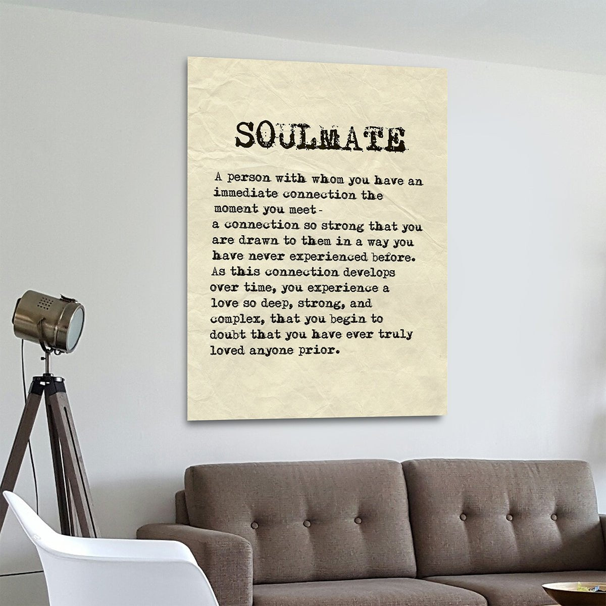 Soulmate Canvas Wall Art Home Decor Soulmate Sign, Romantic Decor