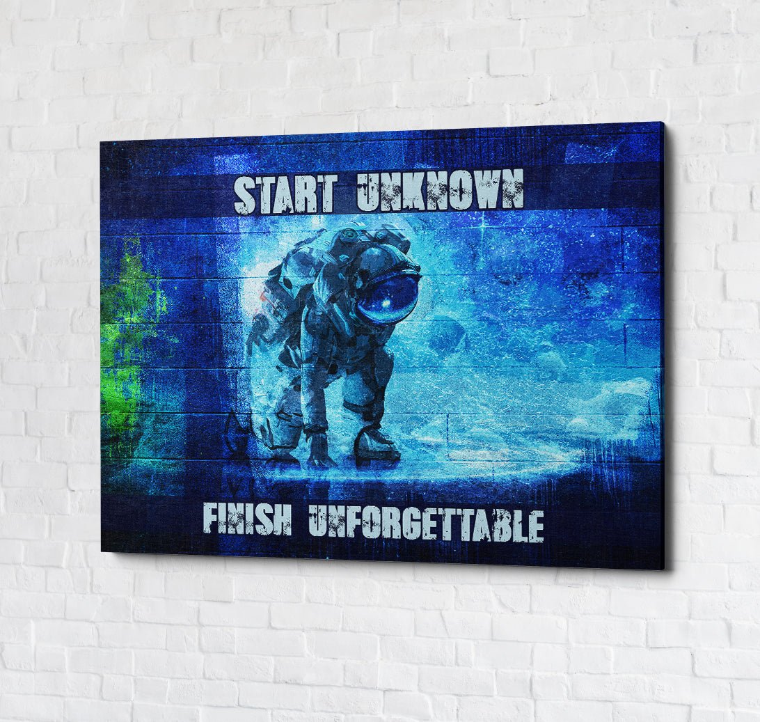 Start Unknown Finish Unforgettable Abstract Canvas Wall Art