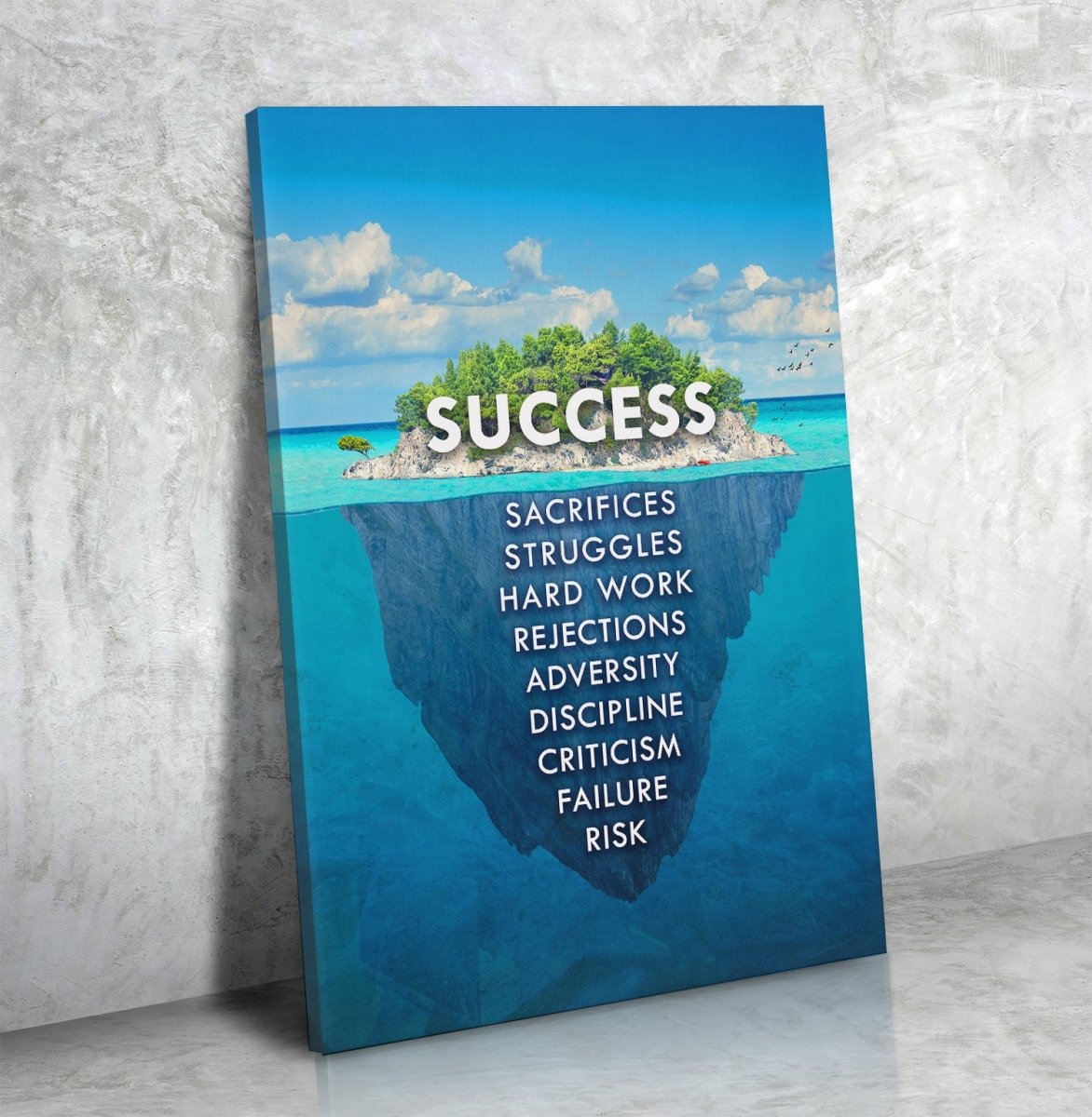 Success Island Success Is An Island Framed Wall Art Canvas