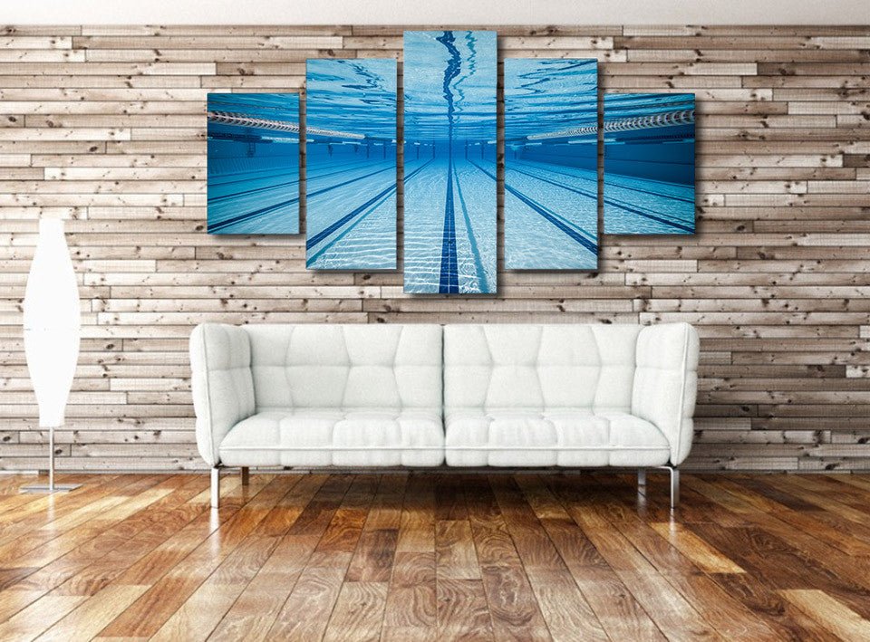Swimming Pool Swimmers Delight 5-Piece Wall Art Canvas