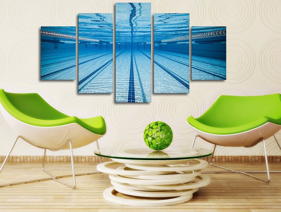 Swimming Pool Swimmers Delight 5-Piece Wall Art Canvas