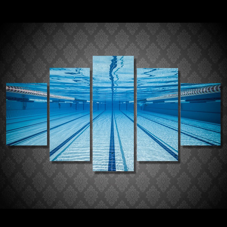 Swimming Pool Swimmers Delight 5-Piece Wall Art Canvas