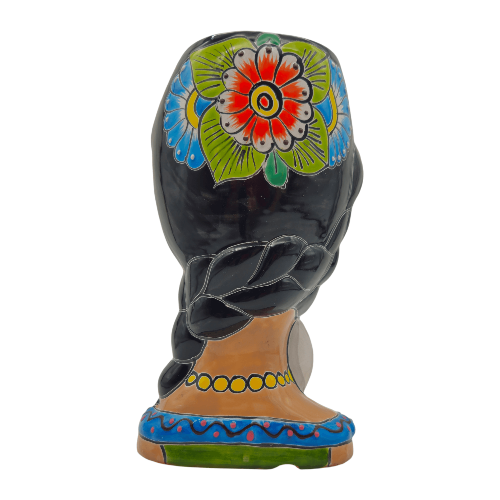 Talavera Lady & Bunny Planter | Colorful Mexican Decor