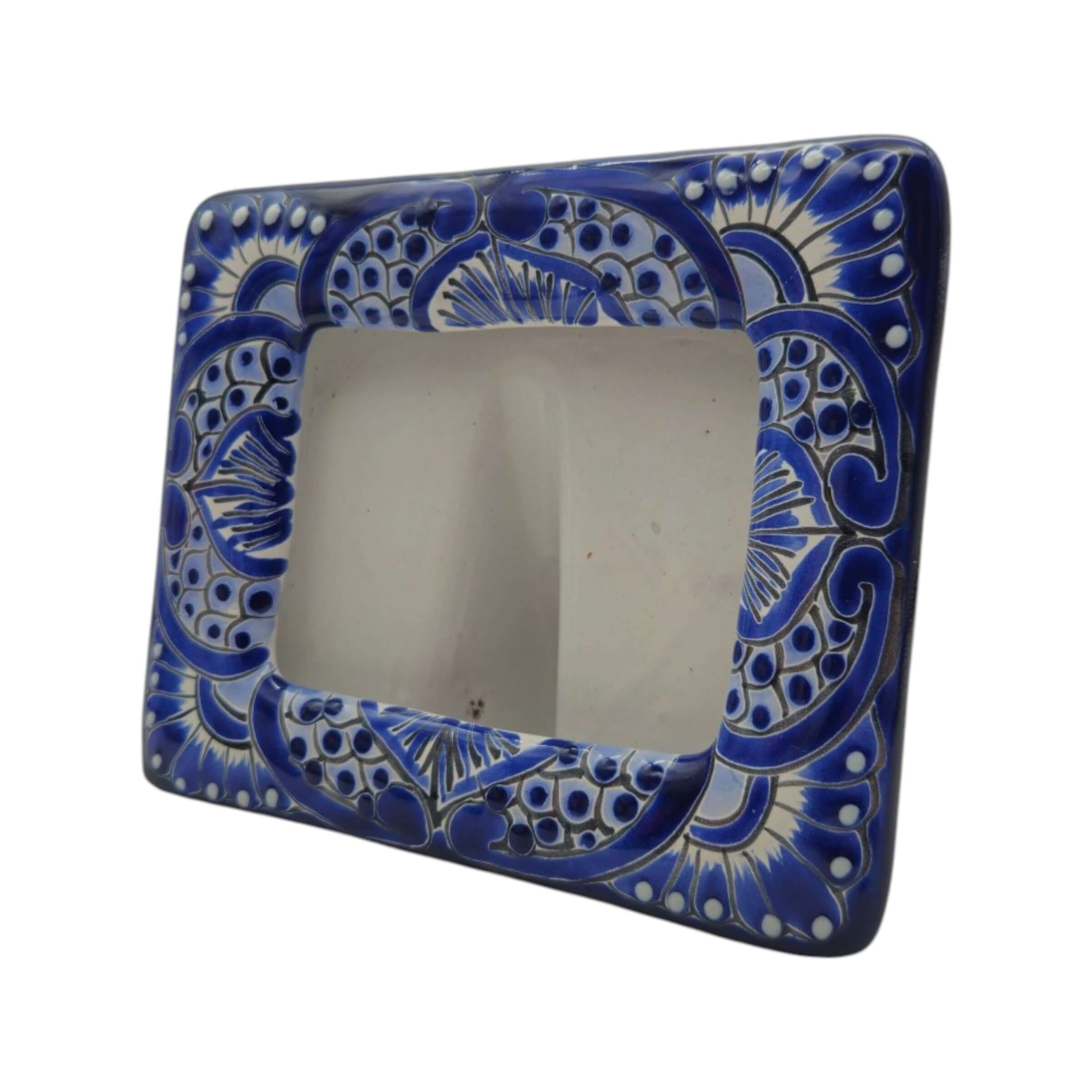 Talavera Picture Frame | Blue & White Floral Design