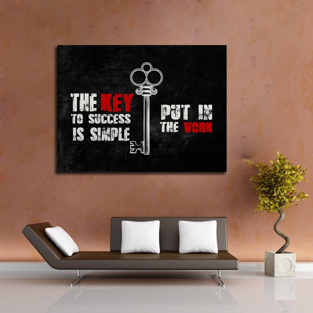 The Key To Success Is Simple Put In The Work Framed Canvas Wall Art For Home Decor Office Decor